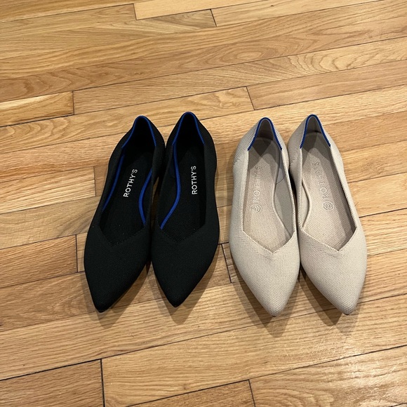 Rothy’s pointed-toe flats, 2 pairs, size 10.5 - Picture 3 of 12